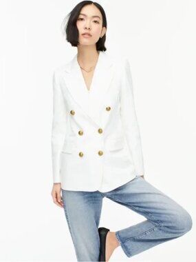 Jcrew White Bristol blazer in stretch linen blend 8